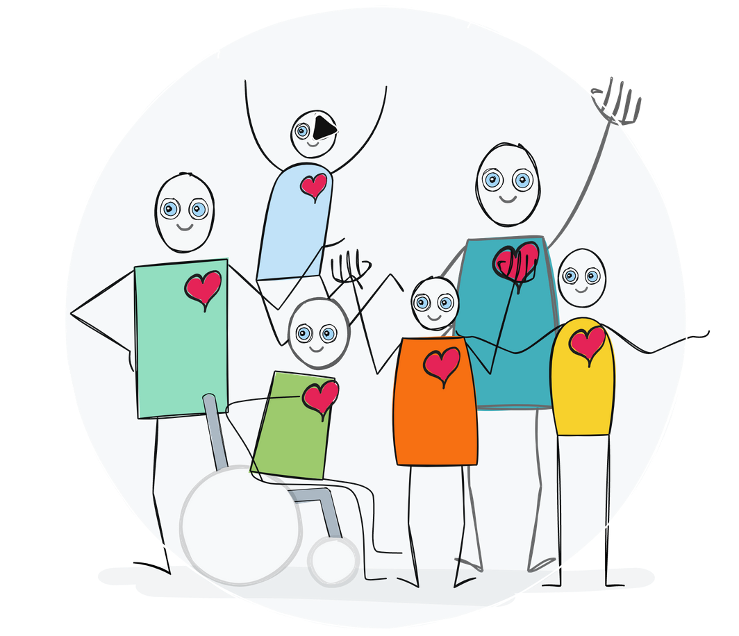 This is a fun sketch of stick people representing everybody in life.