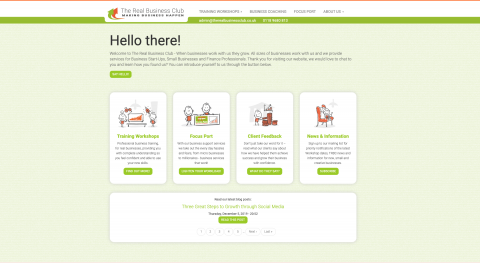 The Real Business Club website as designed and built by innov8 graphic design.